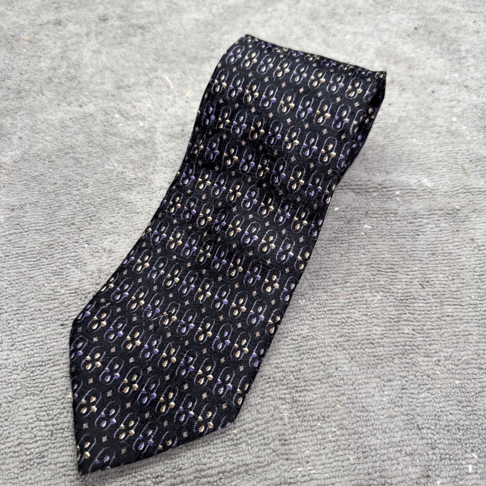 ermenegildo zegna Neck Tie Black Classic Geometric Disegno Esclusivo‎ Exclusive